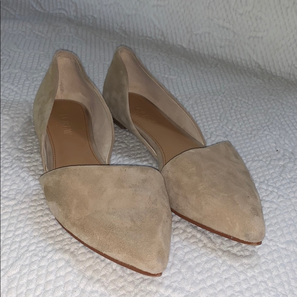 J Crew Sz 7.5 tan suede flats